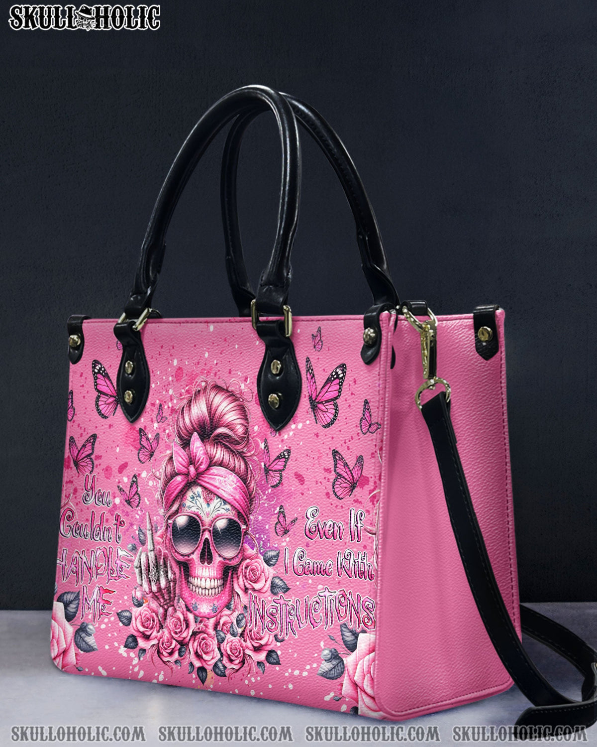 BLISSCORNERS YOU COULDN'T HANDLE ME LEATHER HANDBAG