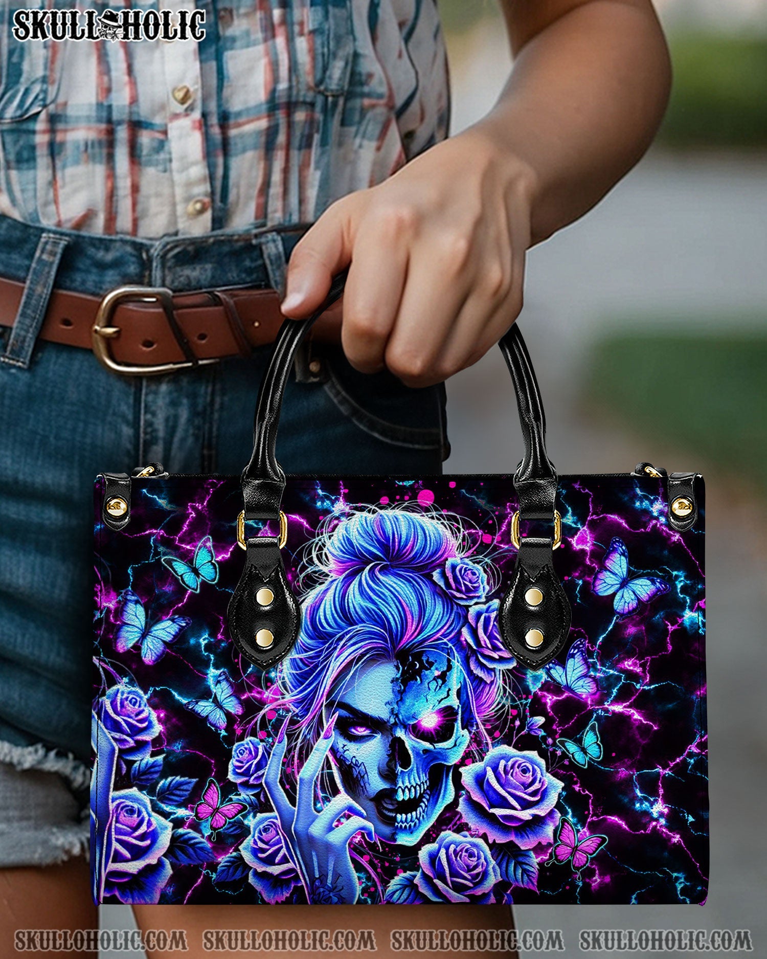 BLISSCORNERS SKULL LADY LEATHER HANDBAG