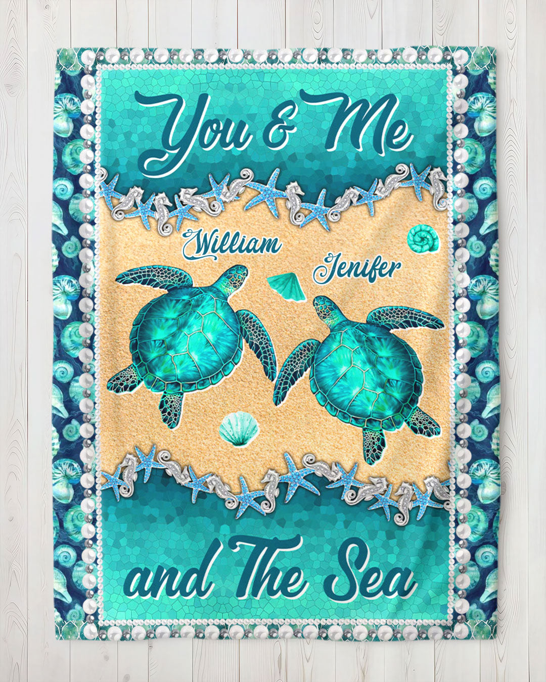 BLISSCORNERS PERSONALIZED YOU AND ME AND THE SEA FLEECE BLANKET