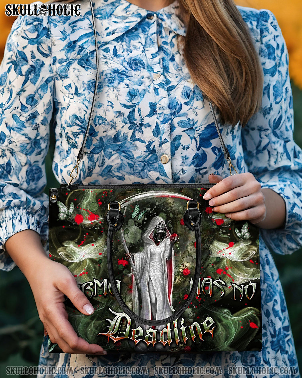 BLISSCORNERS KARMA HAS NO DEADLINE LEATHER HANDBAG