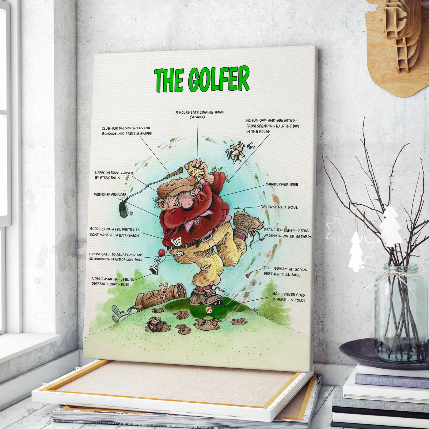 Blisscorners The Golfer Canvas, Golf Canvas Wall Art, Gifts For Golf Lovers, Golf Decor LM2611