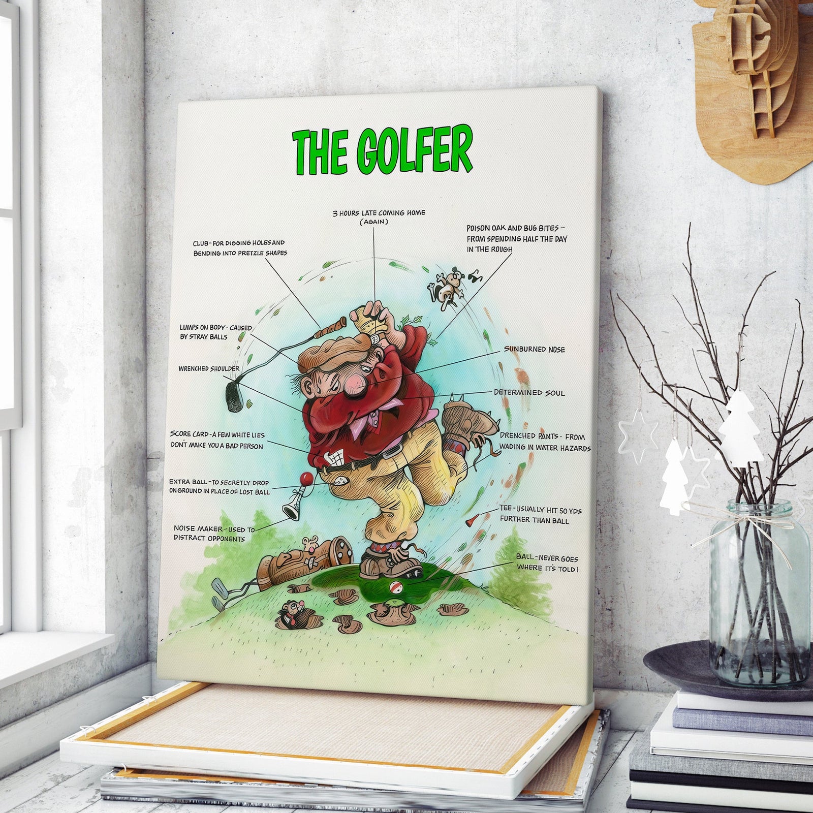 Blisscorners The Golfer Canvas, Golf Canvas Wall Art, Gifts For Golf Lovers, Golf Decor LM2611