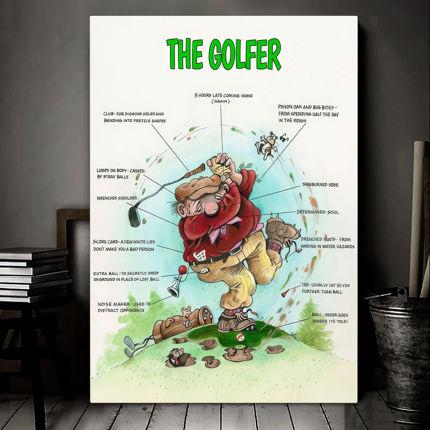Blisscorners The Golfer Canvas, Golf Canvas Wall Art, Gifts For Golf Lovers, Golf Decor LM2611