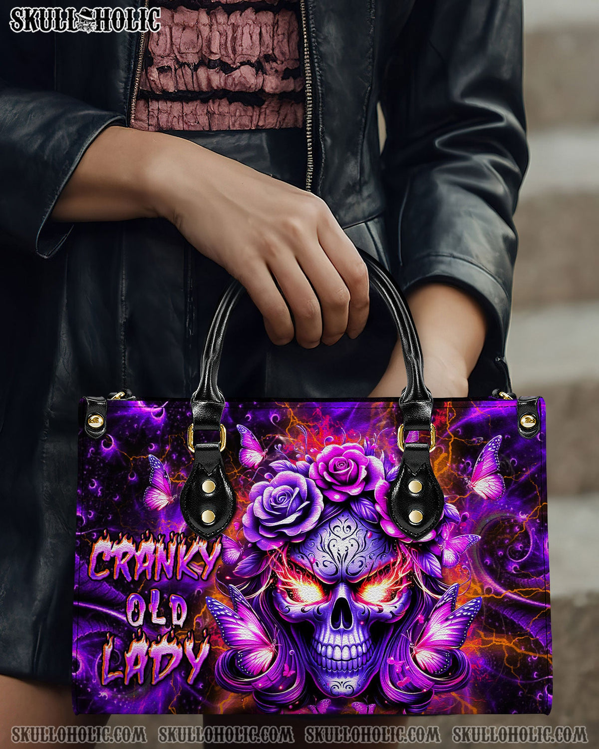 BLISSCORNERS CRANKY OLD LADY LEATHER HANDBAG