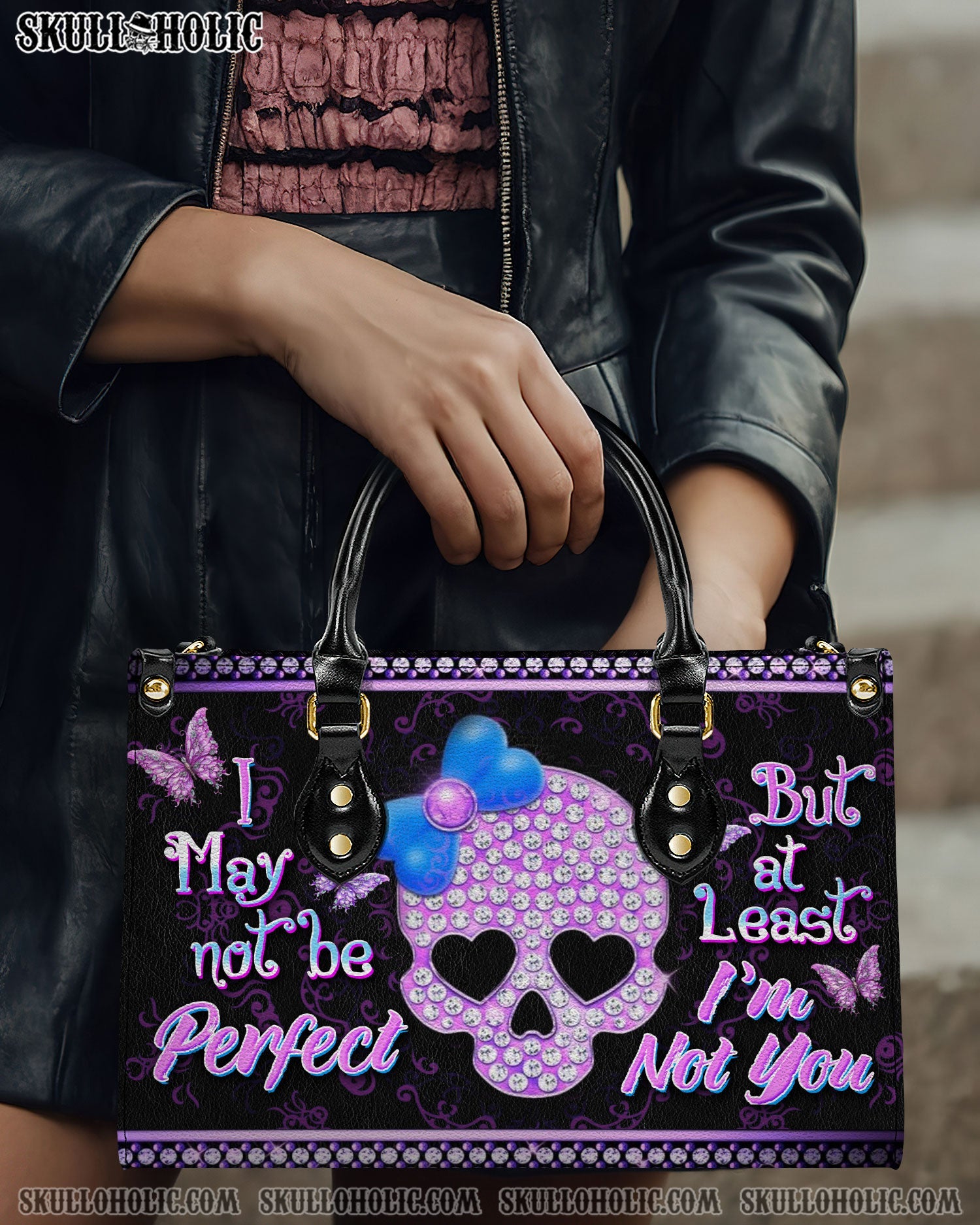 BLISSCORNERS I MAY NOT BE PERFECT LEATHER HANDBAG