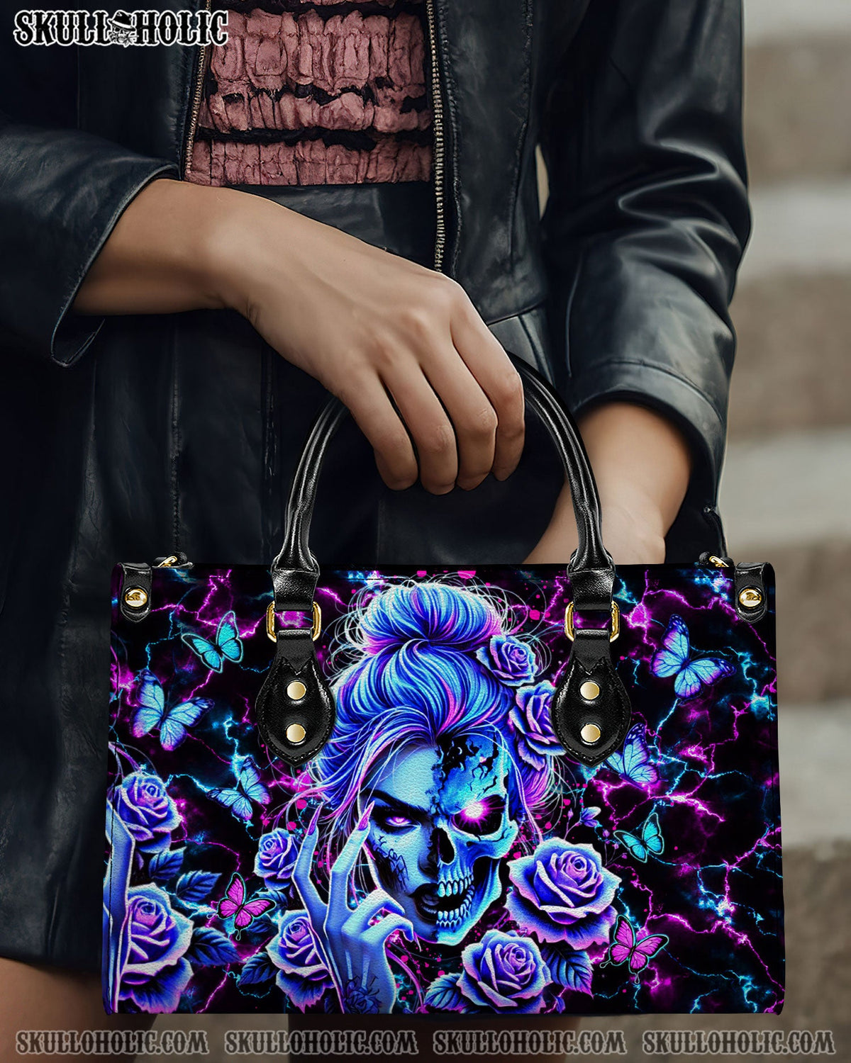BLISSCORNERS SKULL LADY LEATHER HANDBAG
