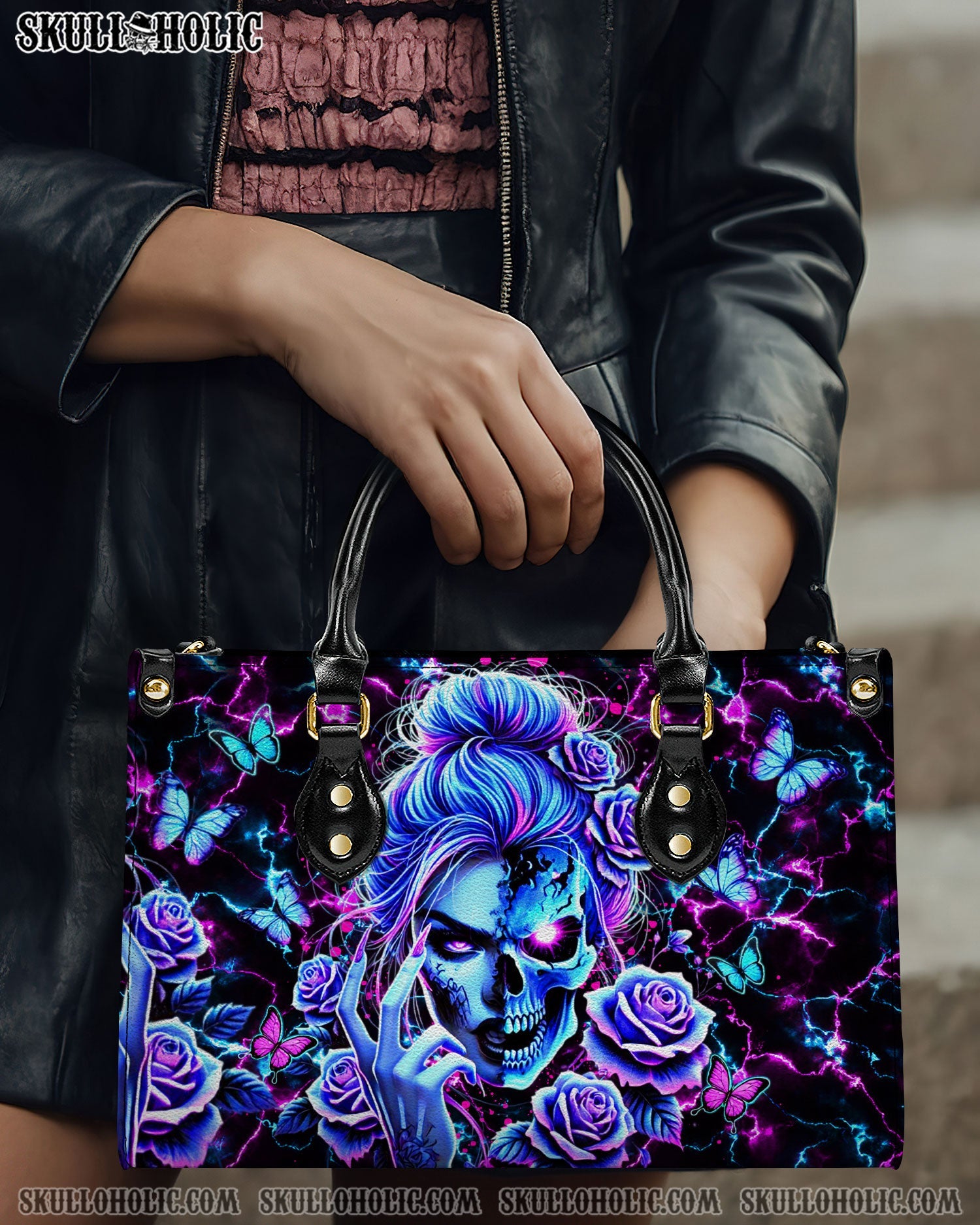 BLISSCORNERS SKULL LADY LEATHER HANDBAG