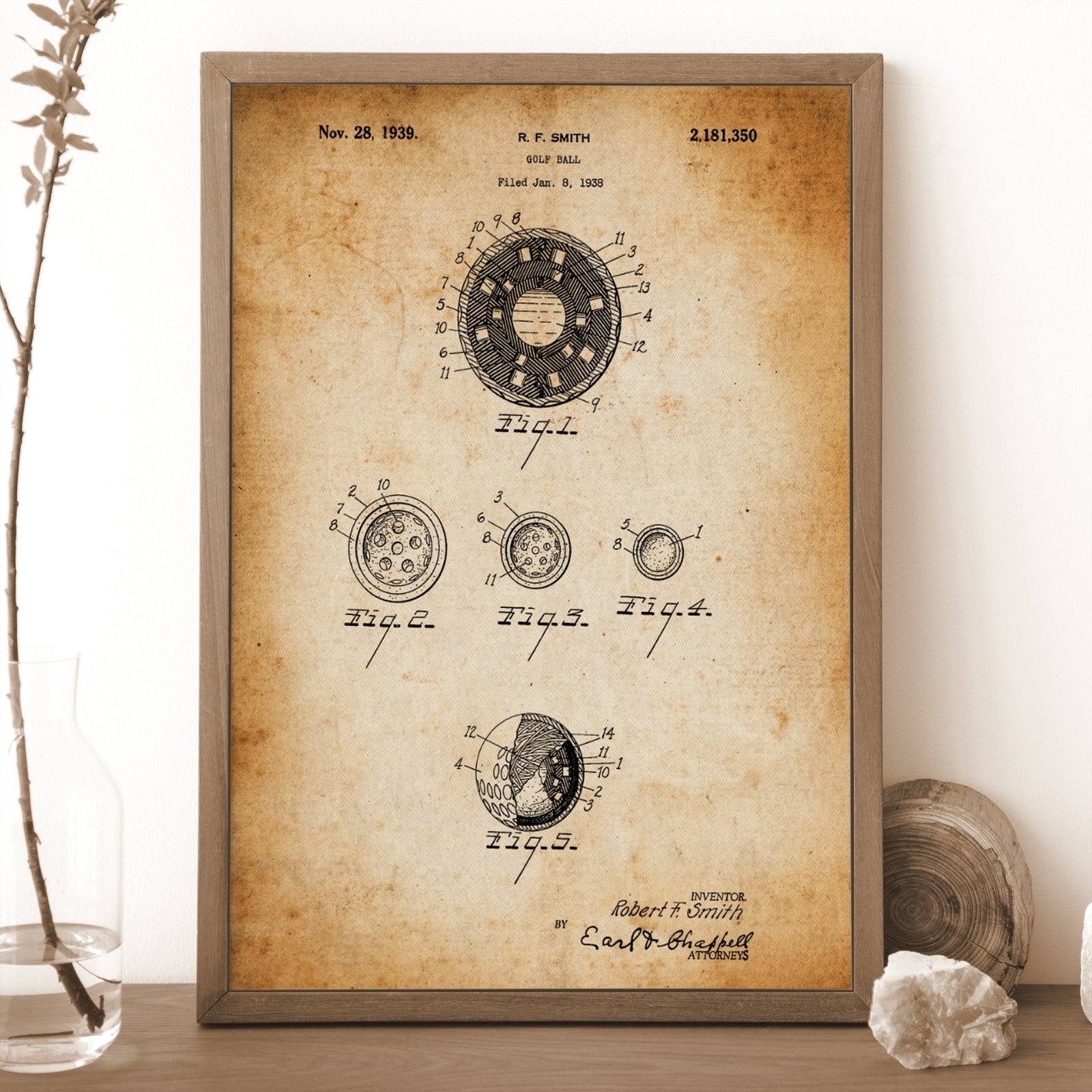Blisscorners Golf Ball Patent Golf Canvas, Golf Art, Golf Canvas, Gifts For Golf Lovers LM2611