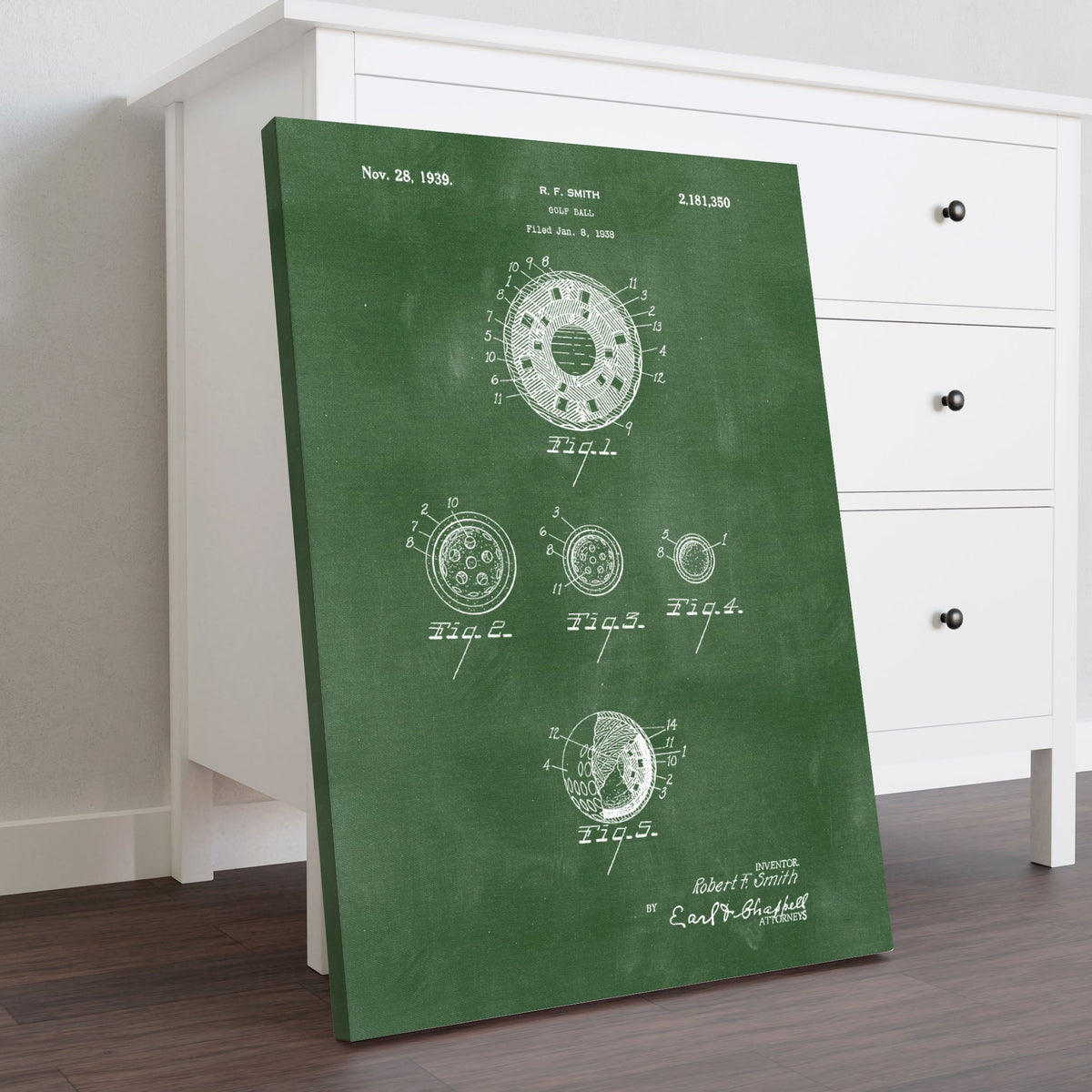 Blisscorners Golf Ball Patent Golf Canvas, Golf Art, Golf Canvas, Gifts For Golf Lovers LM2611