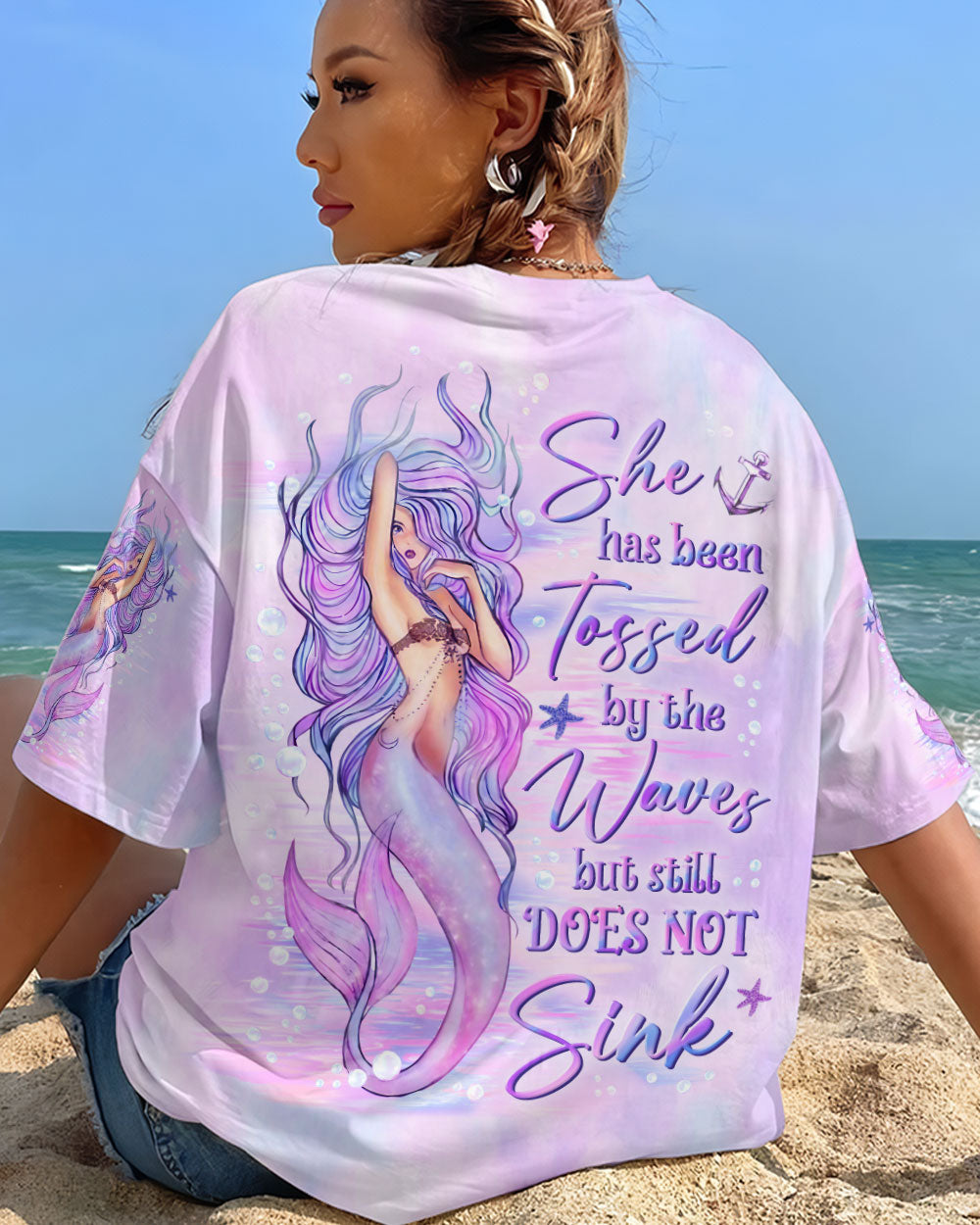 BLISSCORNERS SHE HAS BEEN TOSSED BY THE WAVES MERMAID ALL OVER PRINT