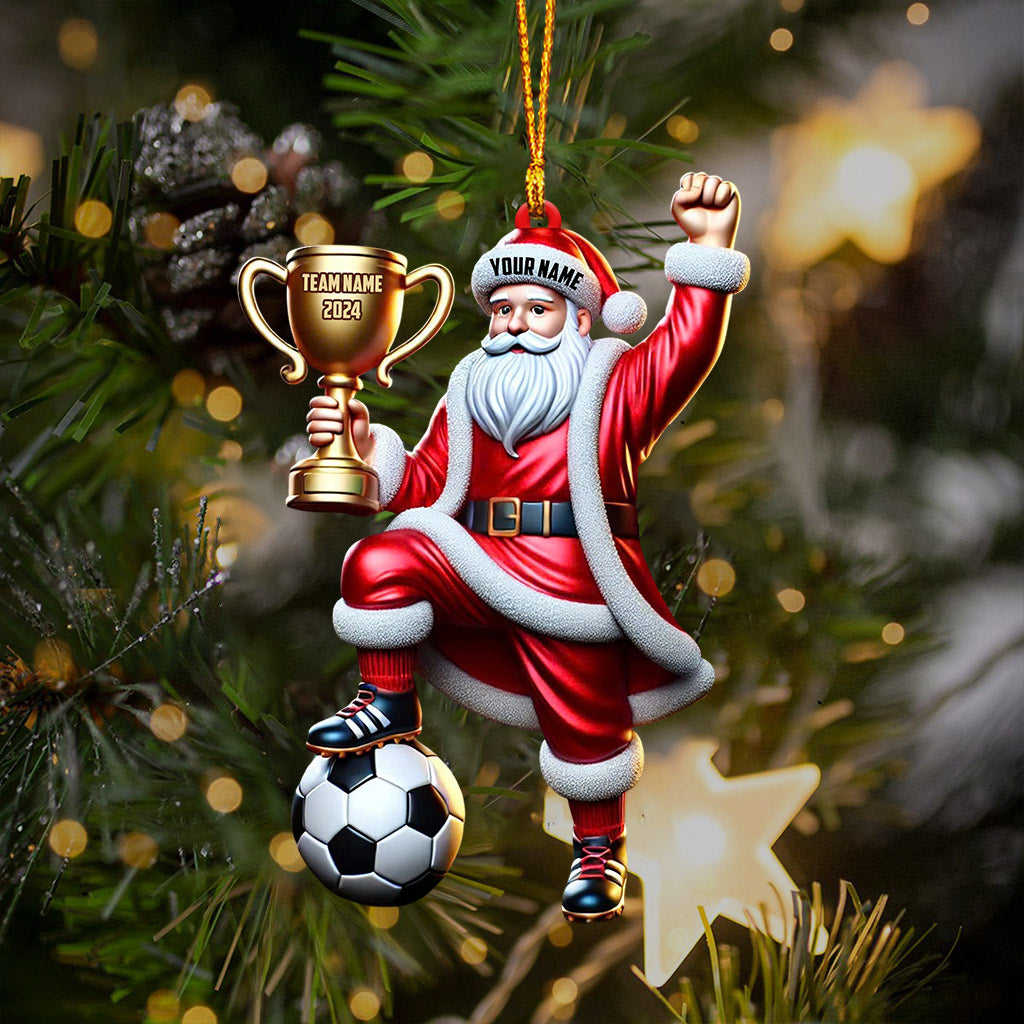 Blisscorners Football Champion Santa Christmas Ornament, Personalized Ornament2D Flat LM2211