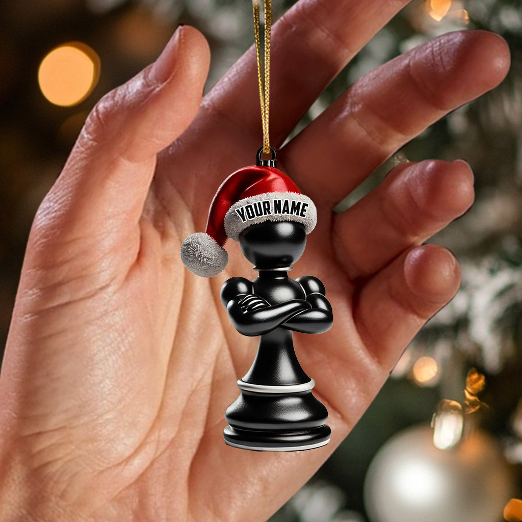 Blisscorners Black And White Chess Christmas Ornament, Personalized Ornament2D Flat LM2211