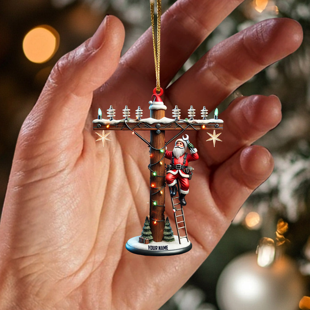 Blisscorners Santa Electrician Christmas Ornament, Personalized Ornament2D Flat LM2211