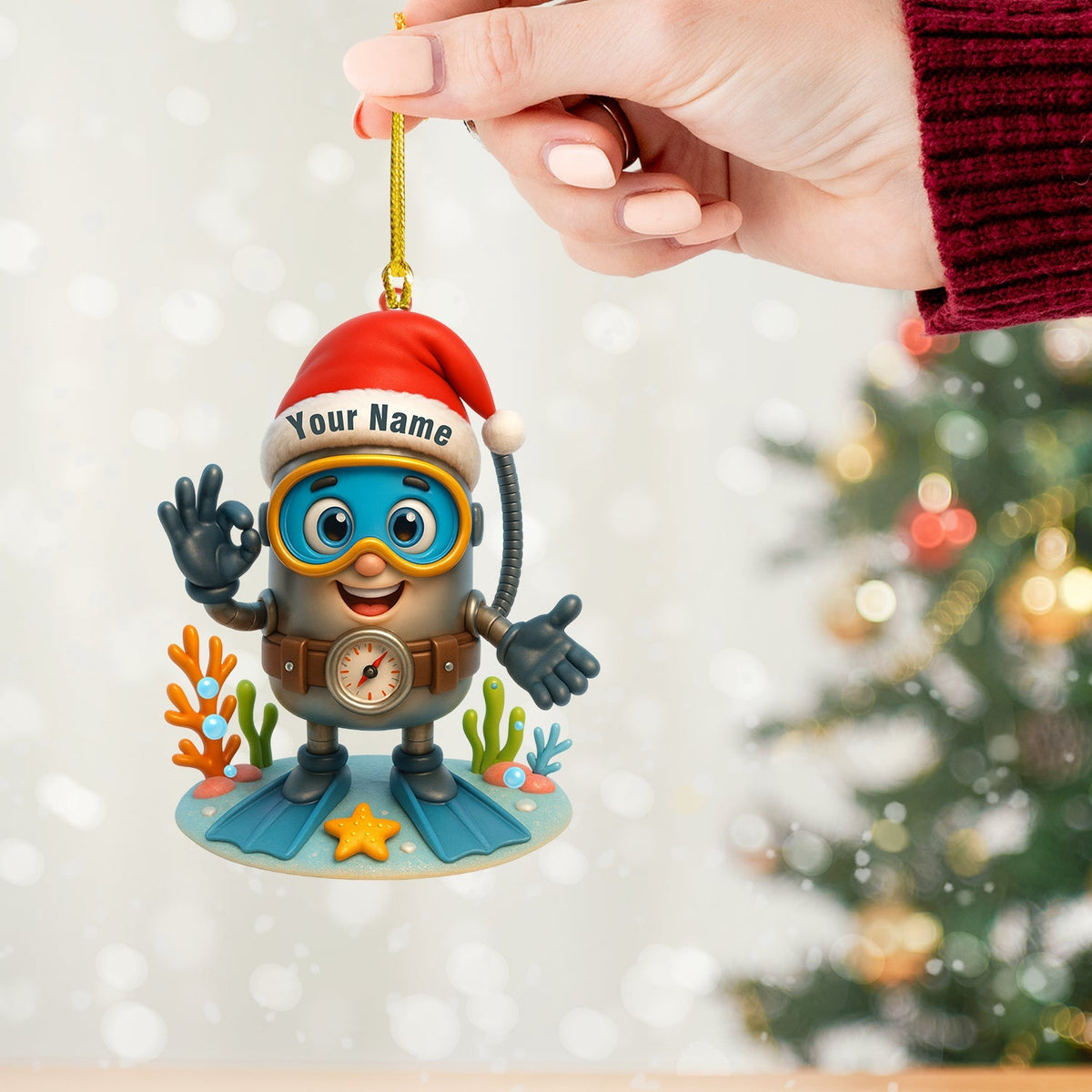 Blisscorners Diver, Home Decor, Christmas Ornament, Personalized Ornament52D Flat LM2111