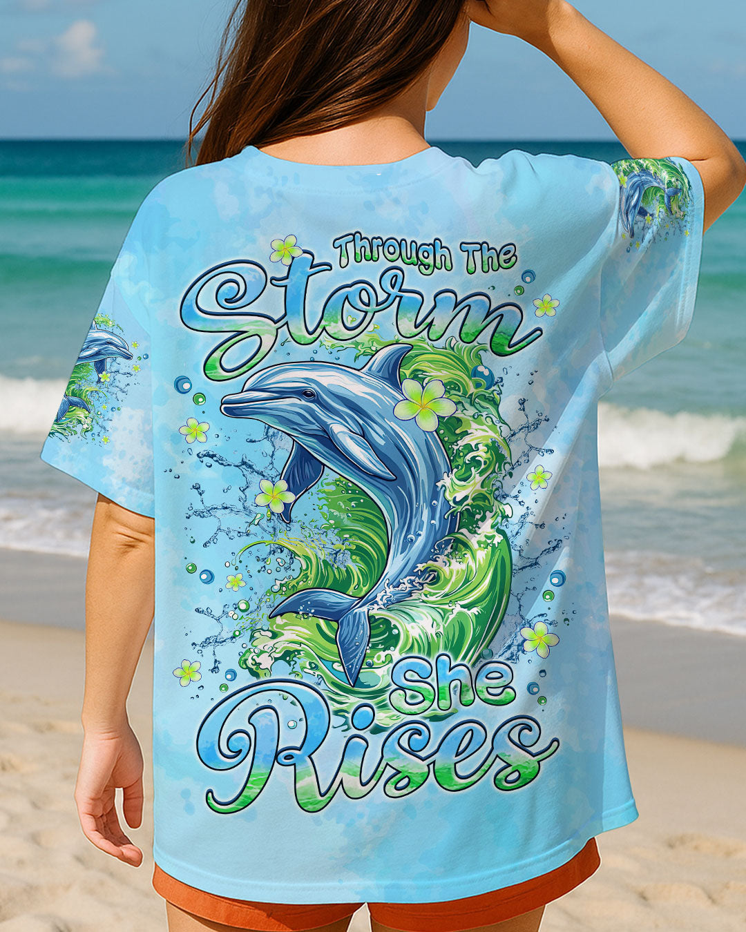BLISSCORNERS THROUGH THE STORM DOLPHIN ALL OVER PRINT