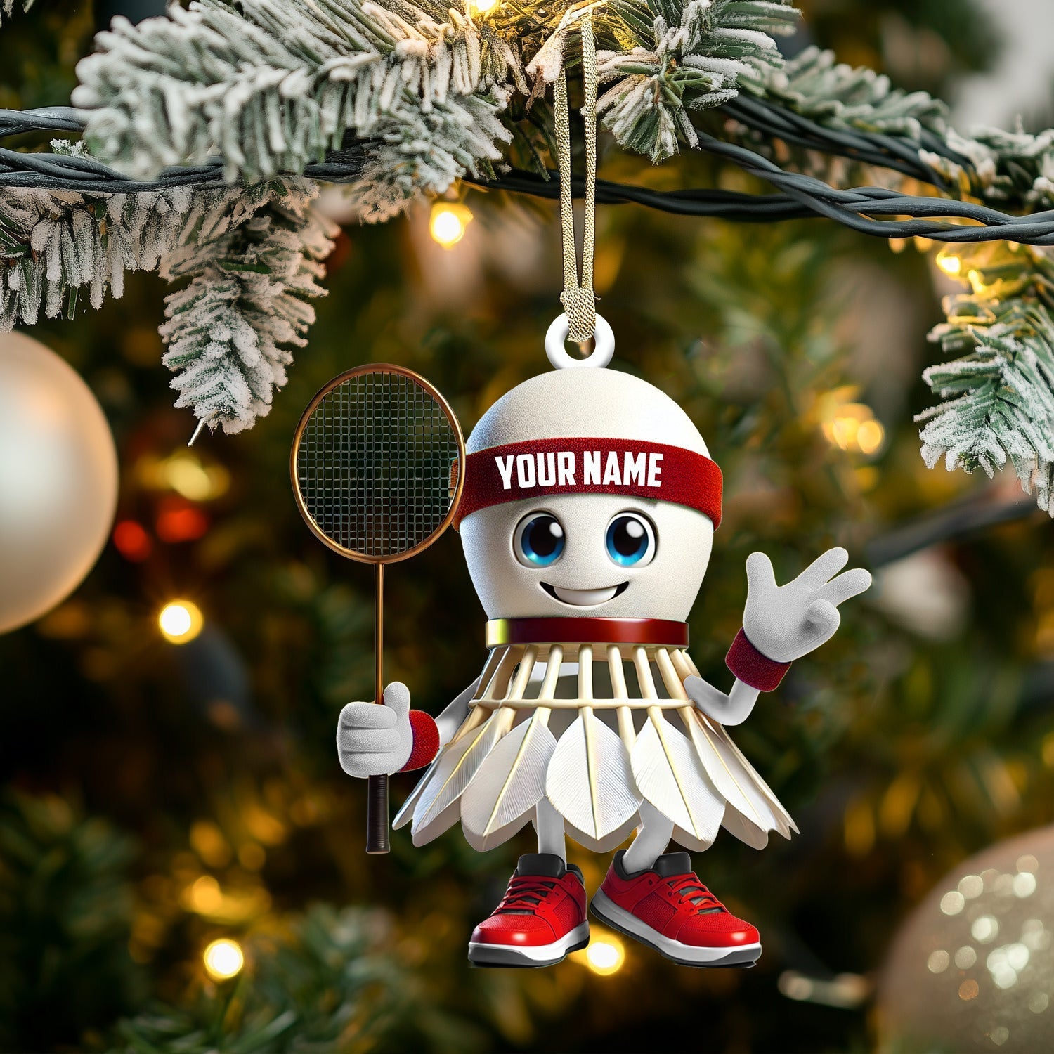 Blisscorners Badminton Christmas Ornament, Personalized Ornament2D Flat LM2211