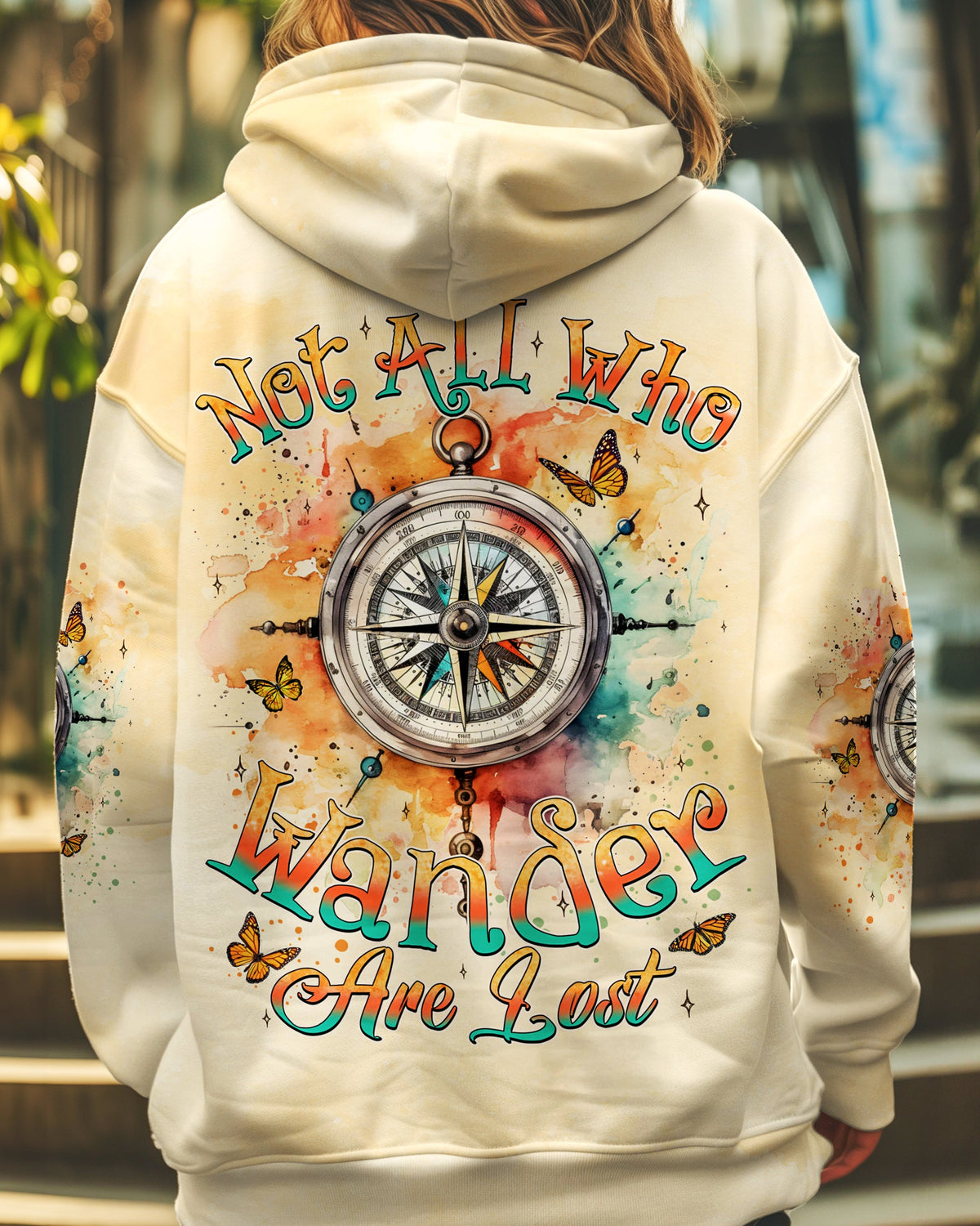 BLISSCORNERS NOT ALL WHO WANDER ARE LOST COMPASS ALL OVER PRINT