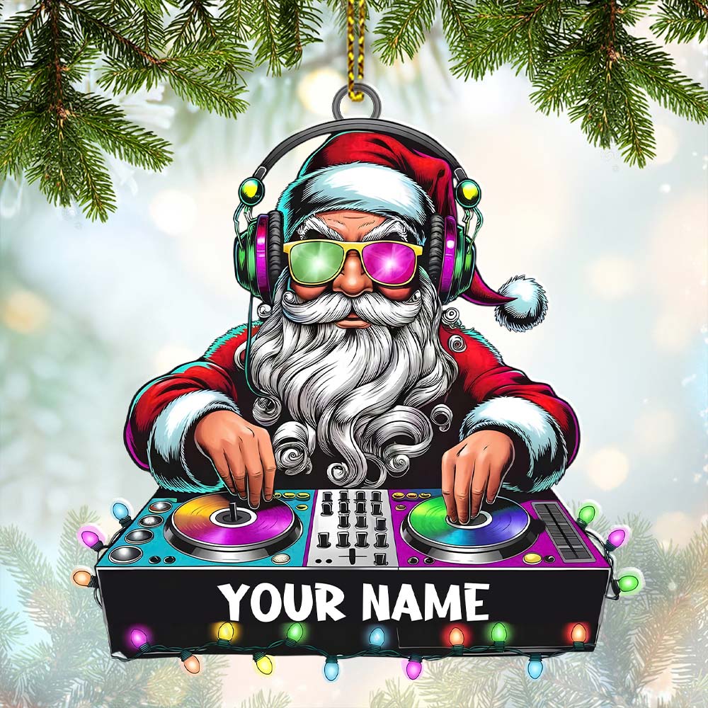 Blisscorners DJ Santa Ornament, Personalized Ornament2D Flat LM2211