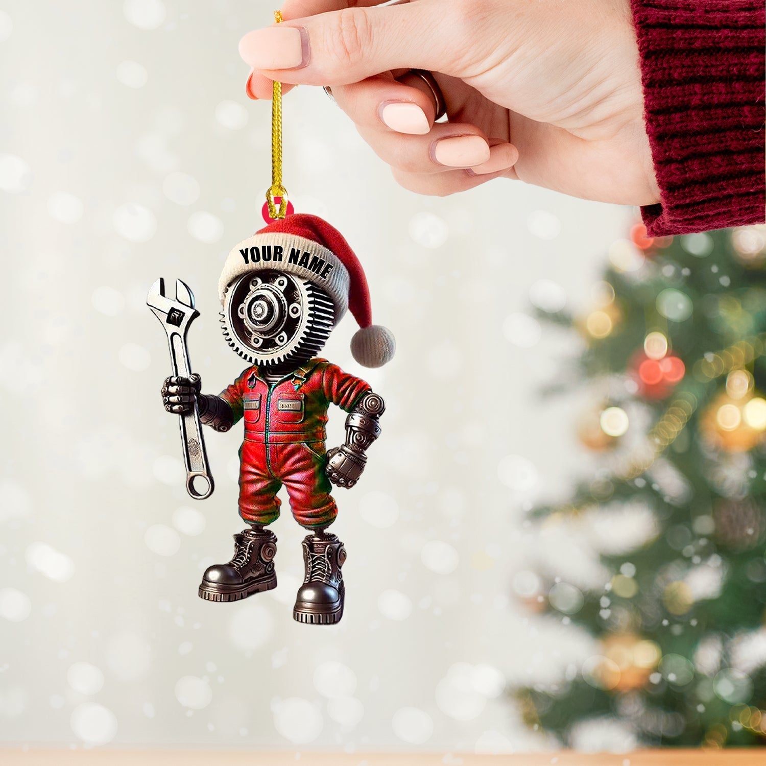 Blisscorners Mechanic, Home Decor, Christmas Ornament, Personalized Ornament2D Flat LM2111