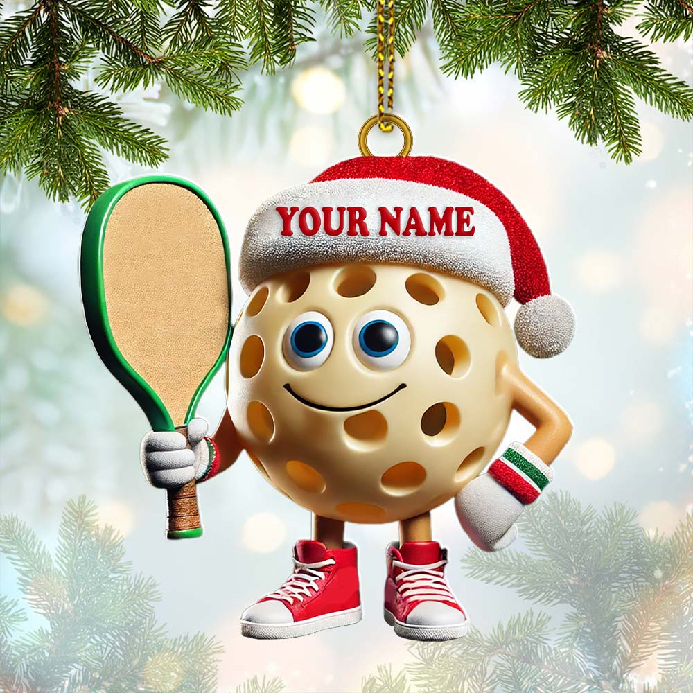 Blisscorners Custom Name Pickleball Ornament, Pickleball Lover Christmas Gift2D Flat LM2211