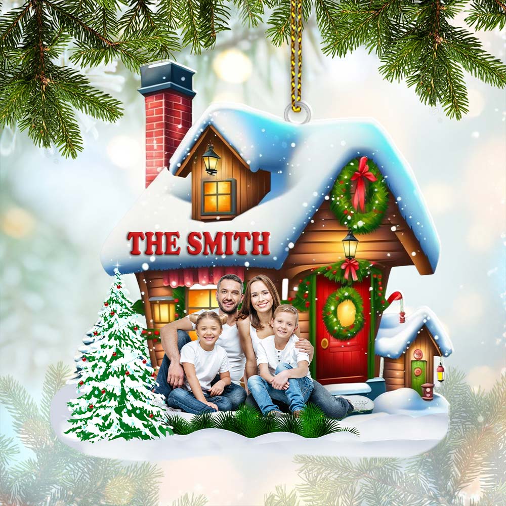 Blisscorners Custom Name and Photo Family Ornament, Family Christmas Decoration2D Flat LM2211