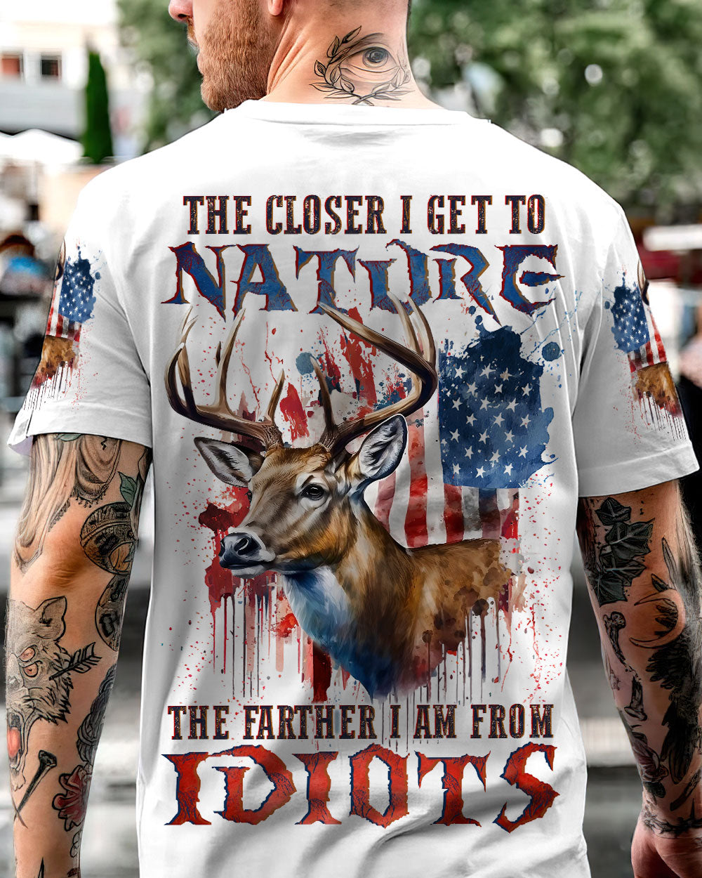 BLISSCORNERS THE CLOSER I GET TO NATURE DEER HUNTING ALL OVER PRINT