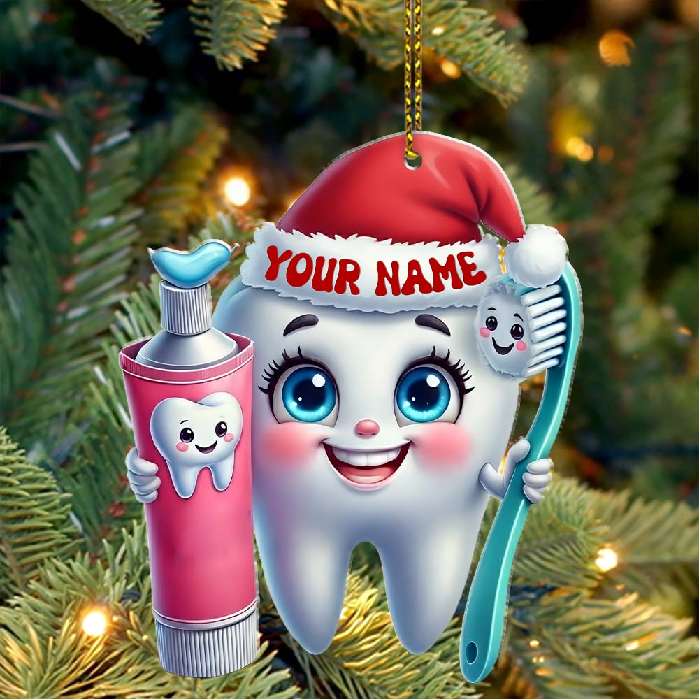 Blisscorners Beautiful Teeth, Home Decor, Christmas Ornament, Personalized Ornament2D Flat LM2111
