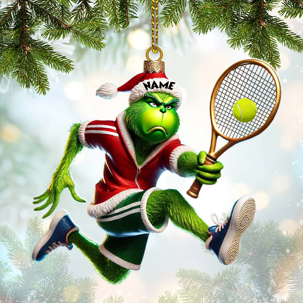 Blisscorners ELF Tennis Ornament, Personalized Ornament2D Flat LM2211