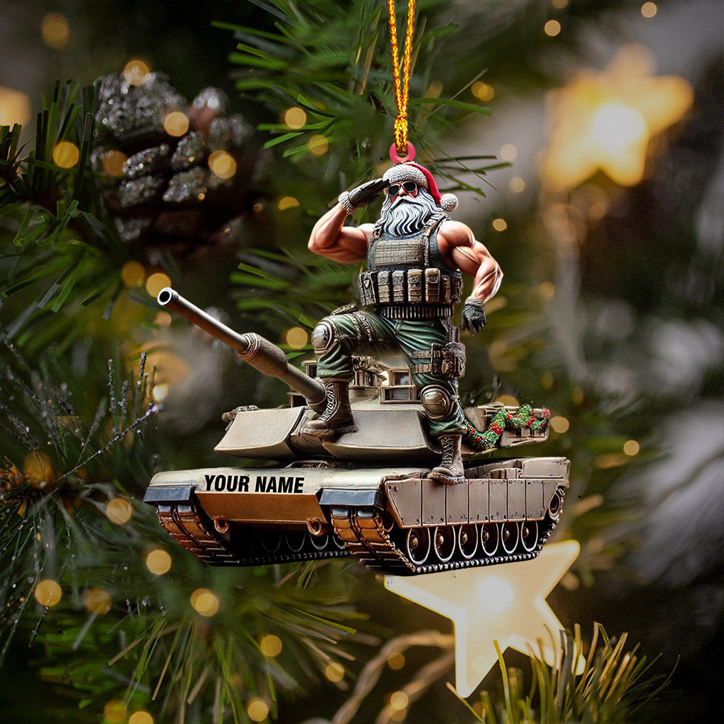 Blisscorners Army Santa Home Decor Christmas Ornament, Personalized Ornament2D Flat LM2211
