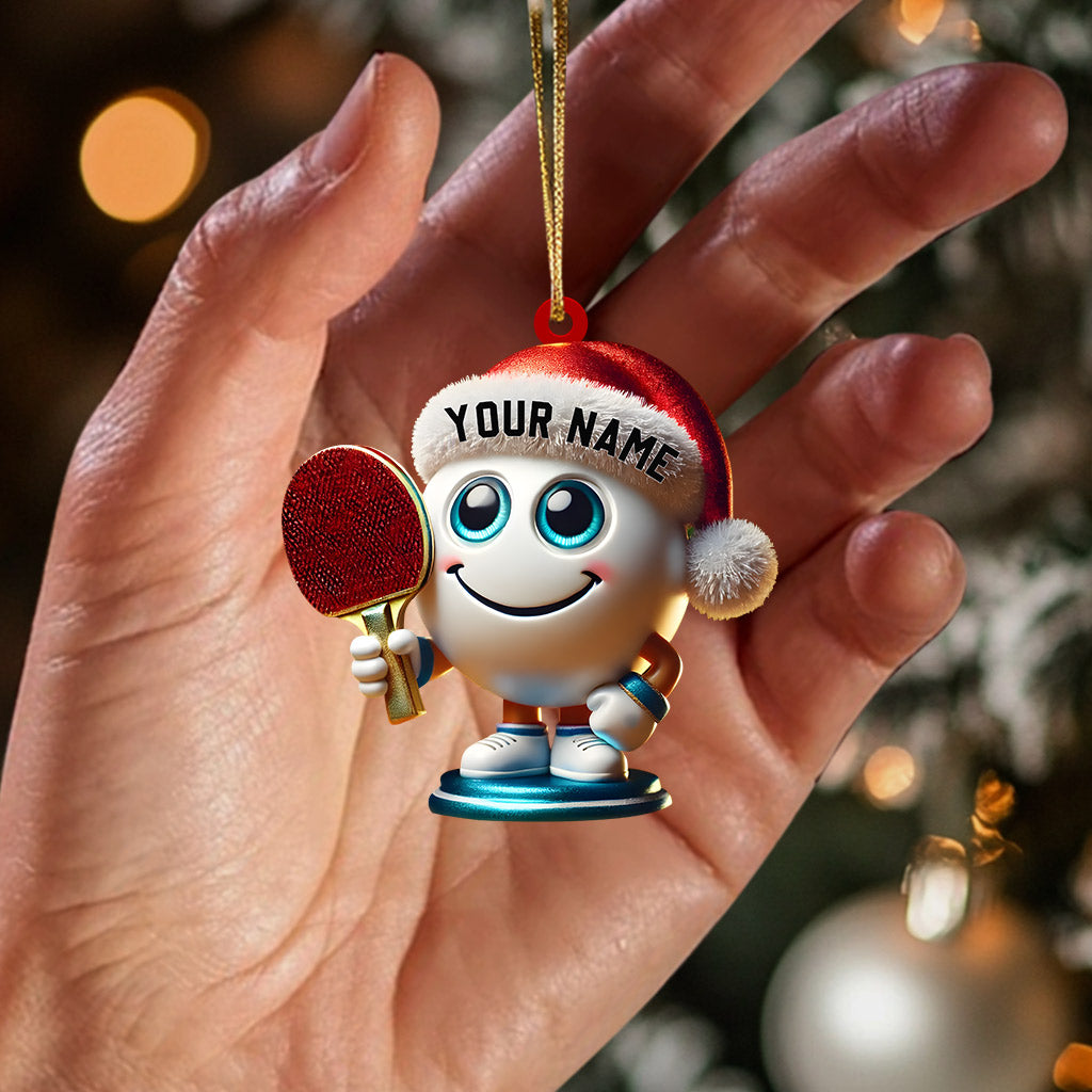 Blisscorners Table Tennis Racket And Ball Home Decor Christmas Ornament, Personalized Ornament2D Flat LM2211