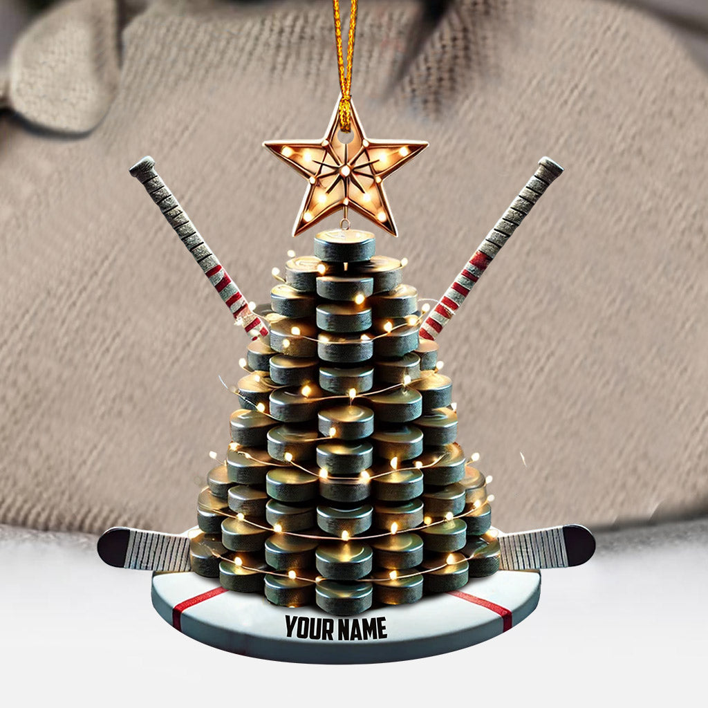 Blisscorners Hockey Tree Christmas Ornament, Personalized Ornament2D Flat LM2211
