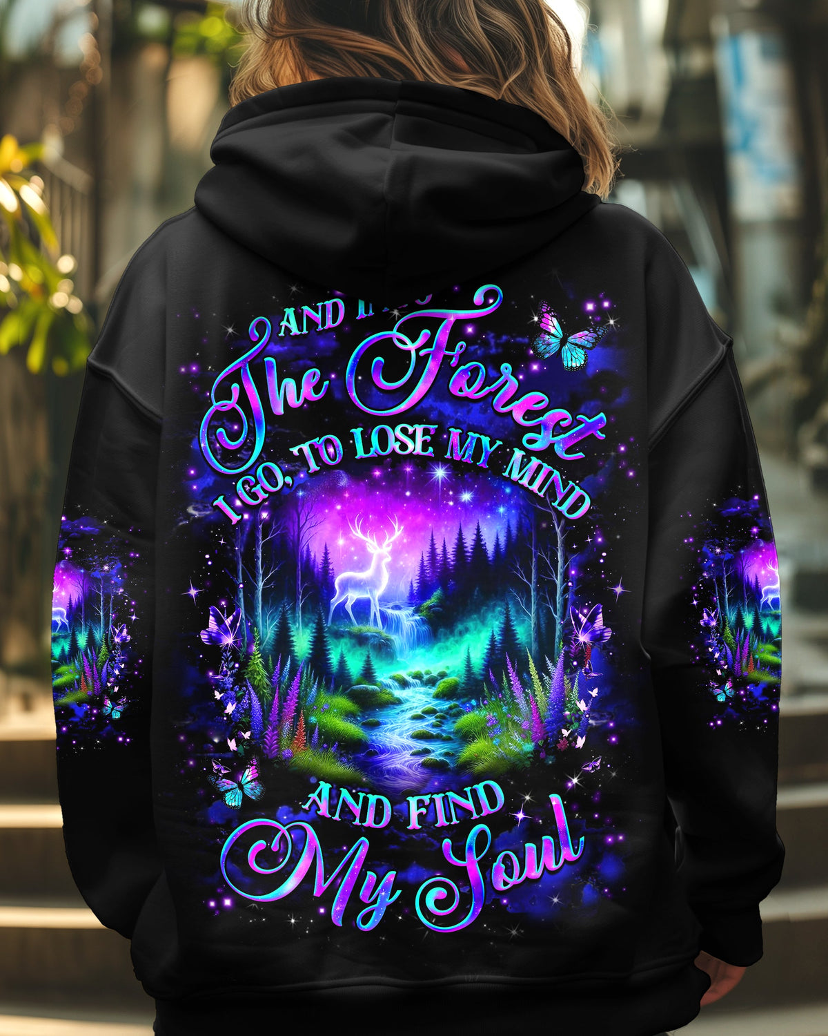 BLISSCORNERS AND INTO THE FOREST I GO DEER ALL OVER PRINT