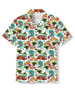 BLISSCORNERS CAMPING BUS SURF PALM TREES SEAMLESS HAWAIIAN SHIRT