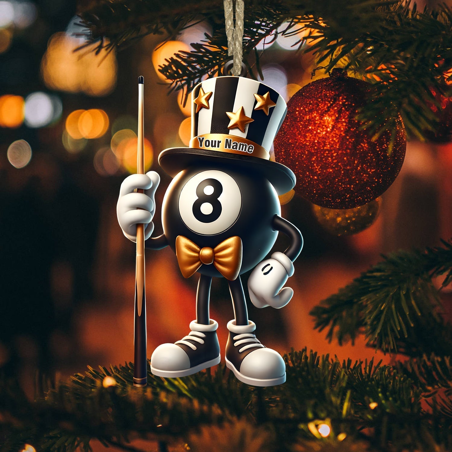 Blisscorners Mr.Billiard Christmas Ornament, Personalized Ornament2D Flat LM2211
