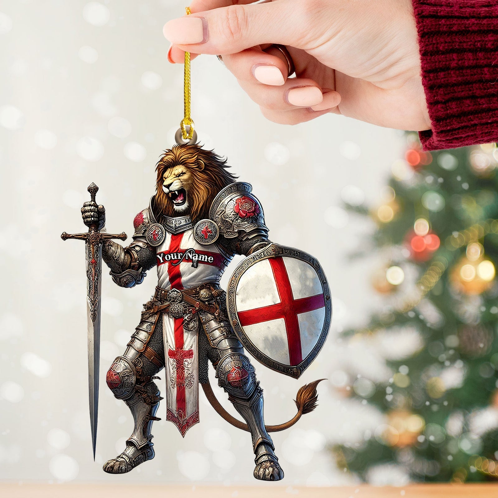 Blisscorners Custom England Lion Ornament, Personalized Ornament2D Flat LM2211