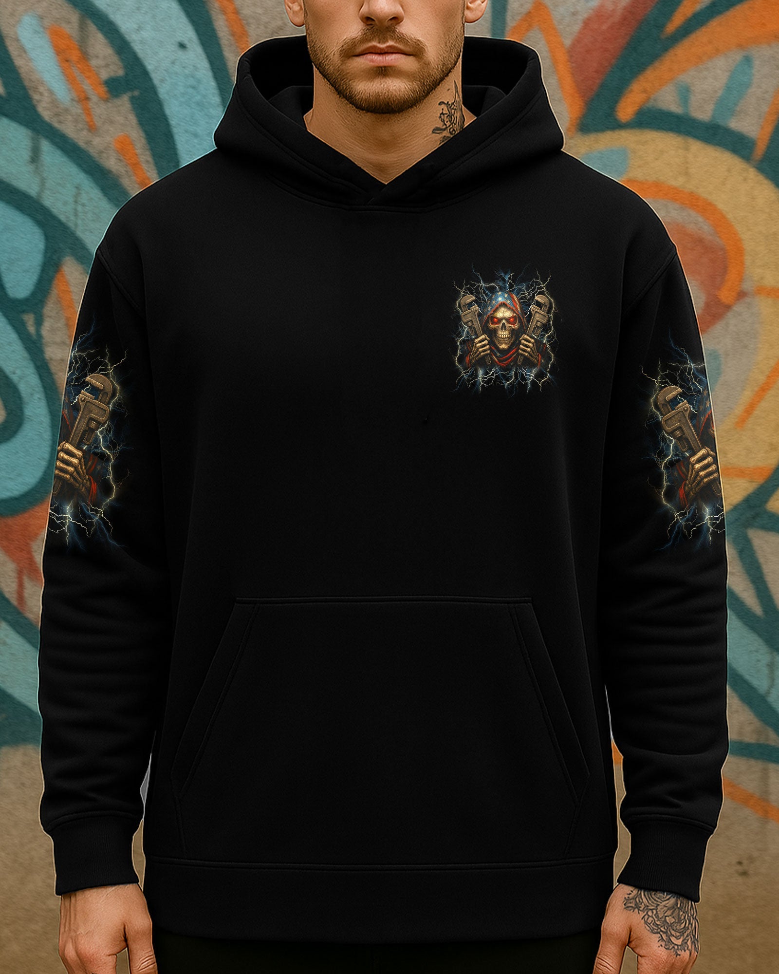 BLISSCORNERS ROCKING THE PLUMBER WIFE LIFE SKULL ALL OVER PRINT