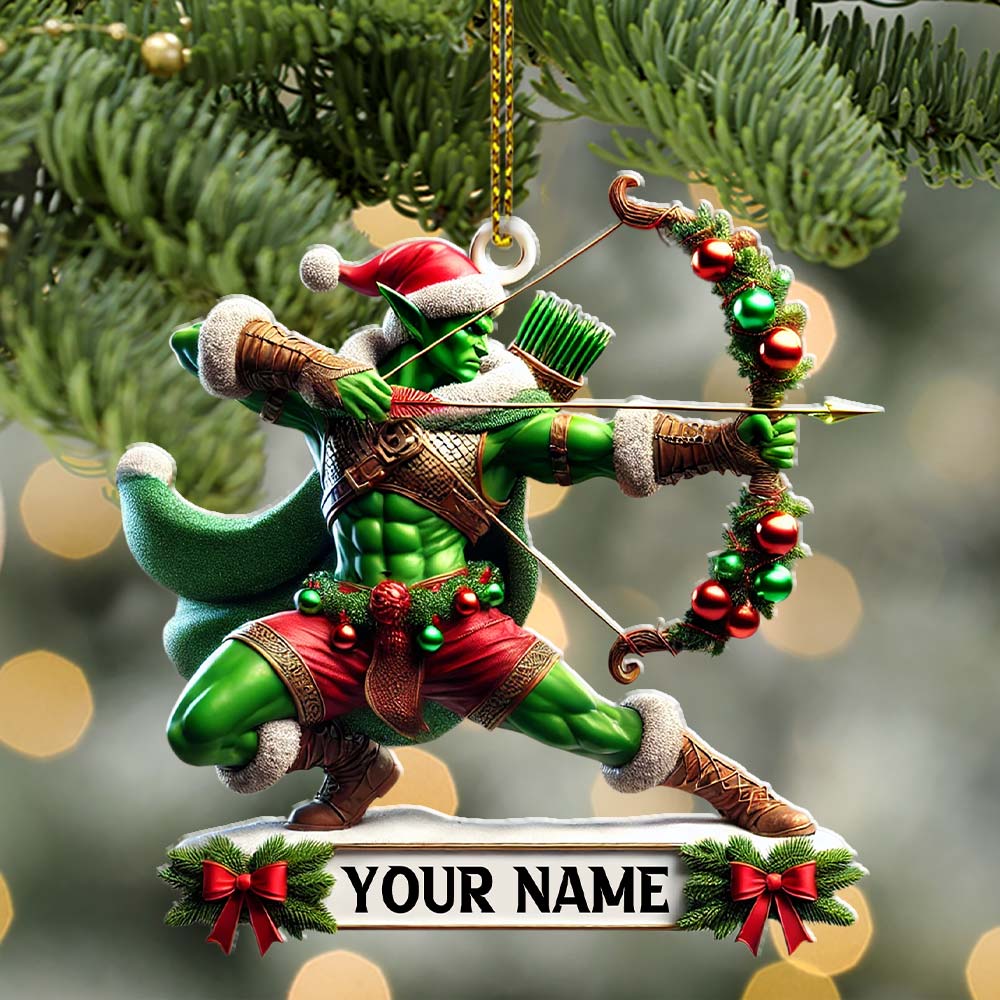 Blisscorners Christmas ELF Archery Ornament, Personalized Ornament2D Flat LM2211