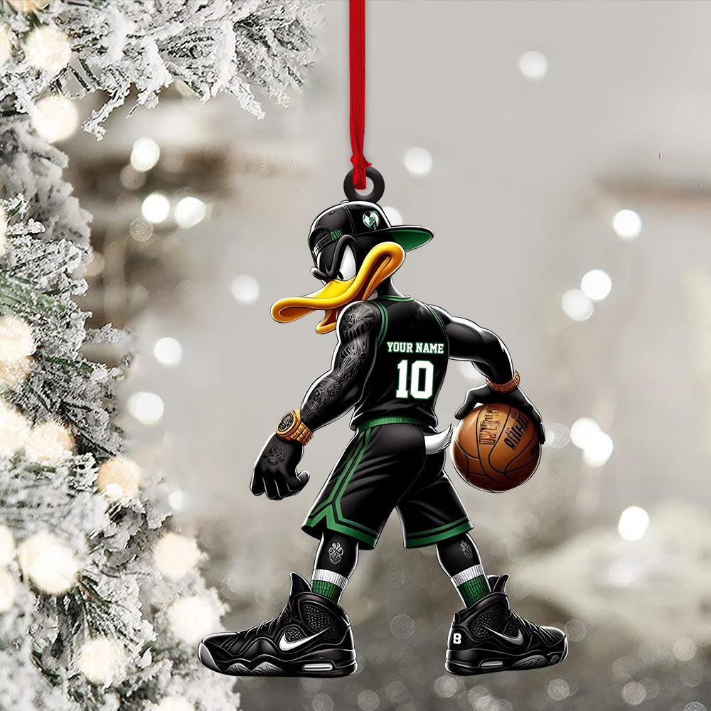 Blisscorners Custom Black Duck Basketball Ornament, Personalized Ornament2D Flat LM2211