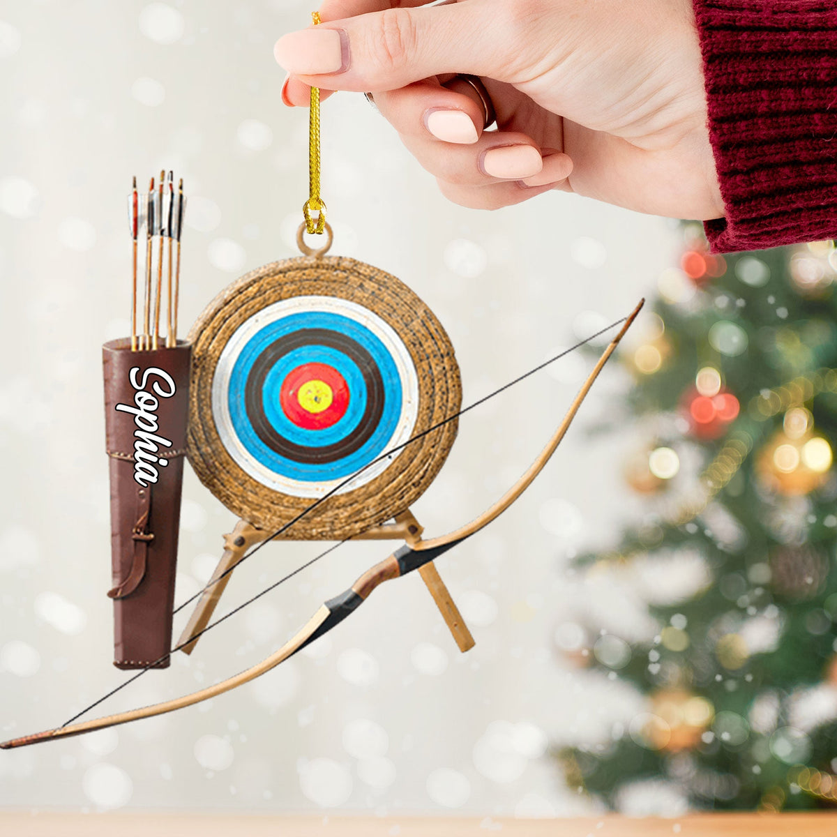 Blisscorners Bow And Arrow Ornament, Personalized Ornament2D Flat LM2211