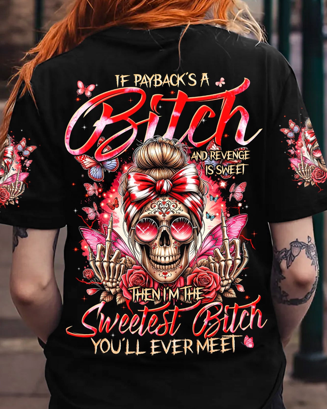 BLISSCORNERS I'M A B DON'T TRY ME MESSY BUN ALL OVER PRINT