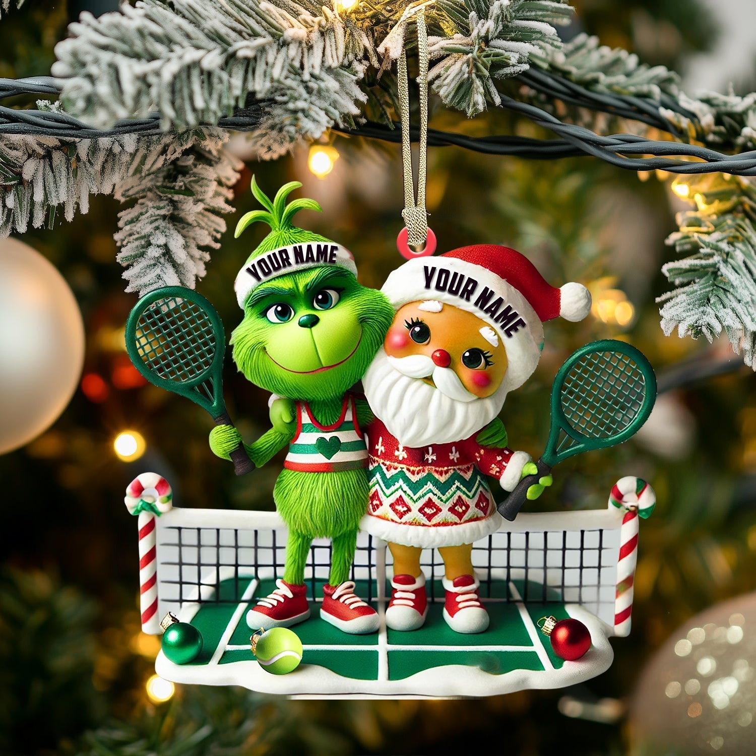 Blisscorners Couple Tennis Home Decor Christmas Ornament, Personalized Ornament52D Flat LM2211