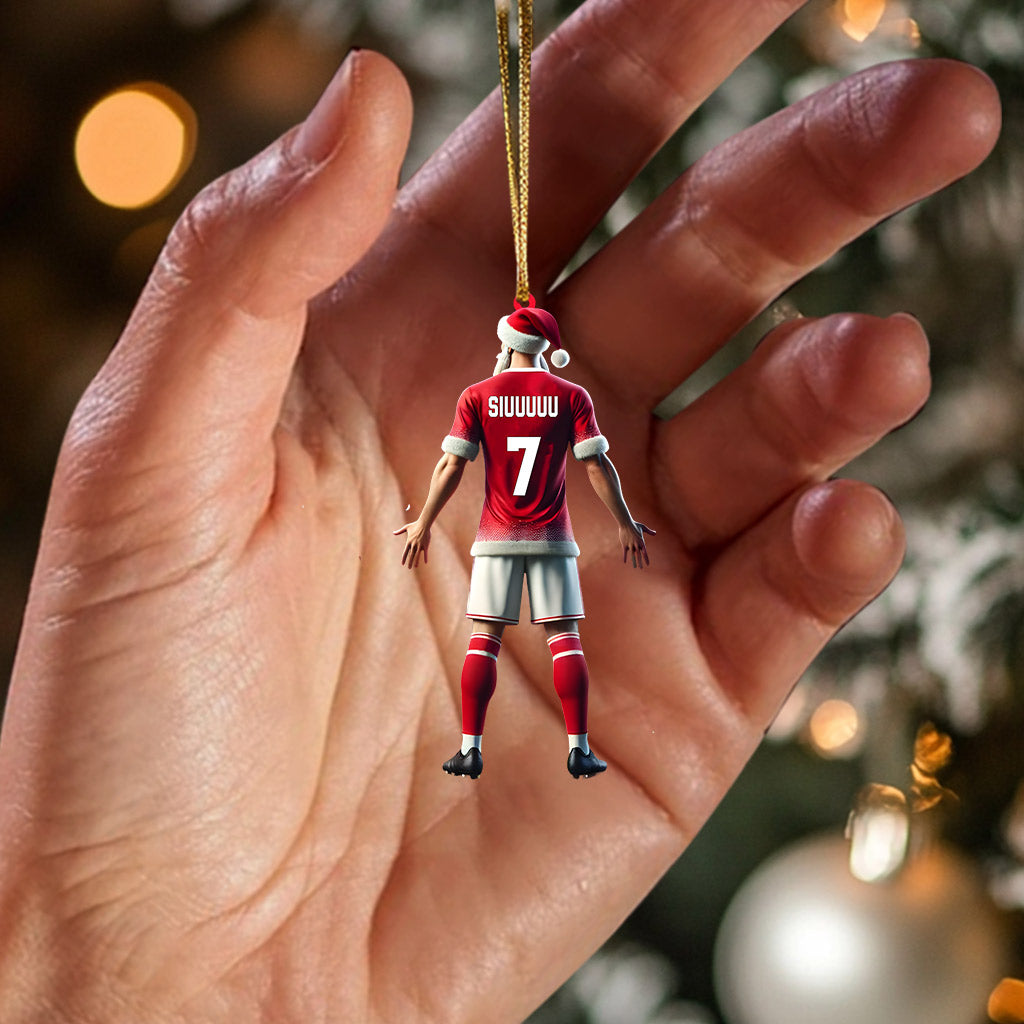 Blisscorners Santa Football Player Keeper Christmas Ornament, Personalized Ornament2D Flat LM2211