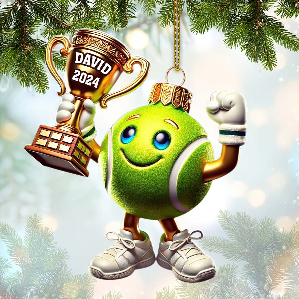 Blisscorners Custom Name Tennis Ornament, Tennis Lover Christmas Gift2D Flat LM2111