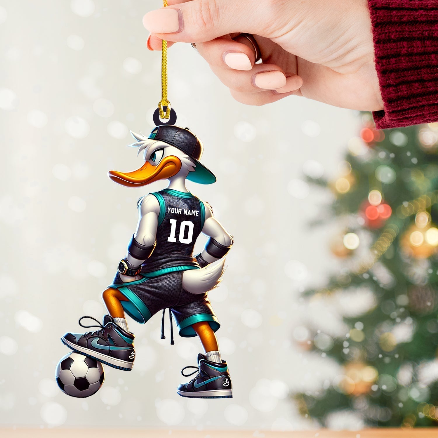 Blisscorners Football Duck Christmas Ornament, Personalized Ornament2D Flat LM2211