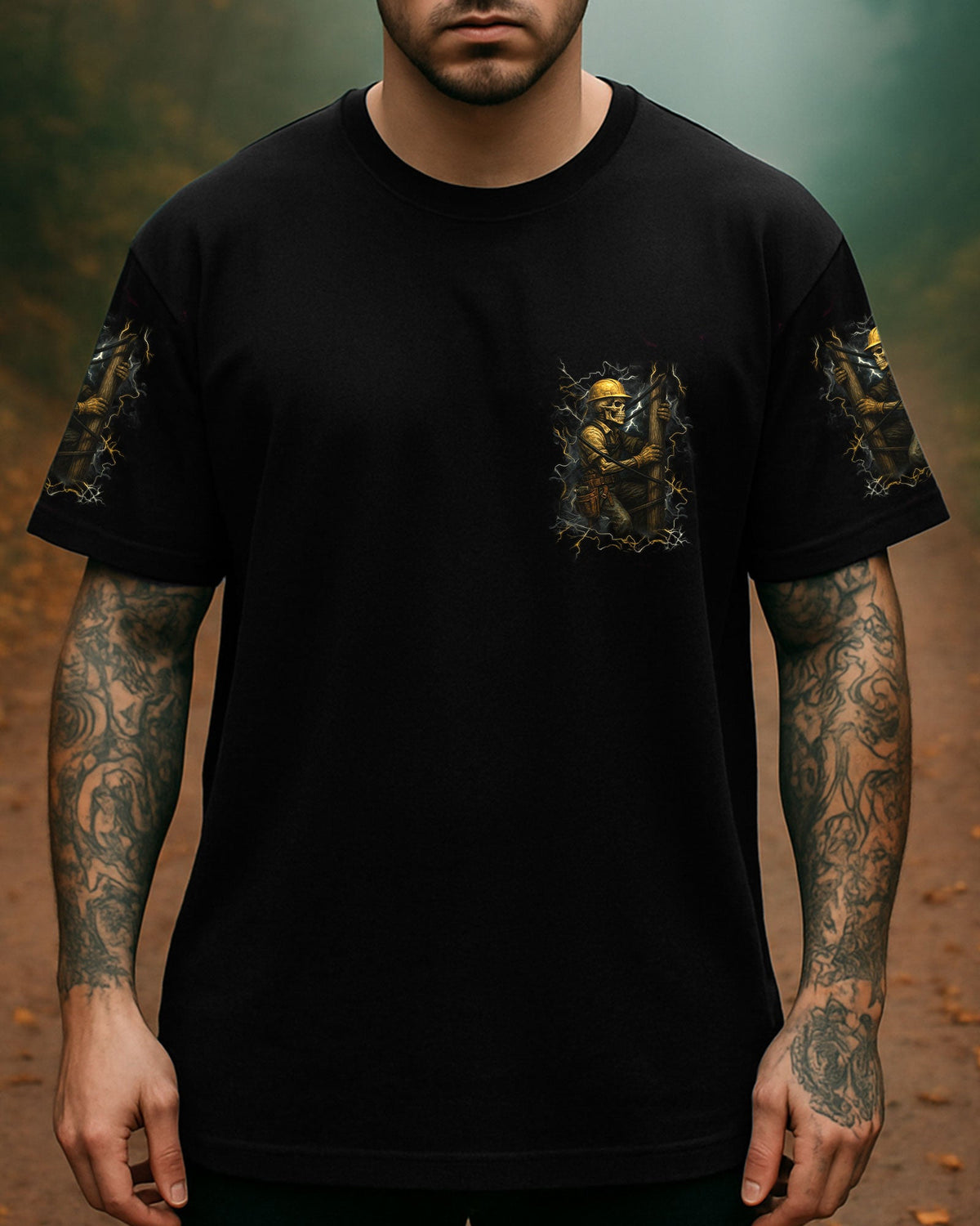 BLISSCORNERS AMERICAN BY BIRTH LINEMAN BY CHOICE SKULL ALL OVER PRINT