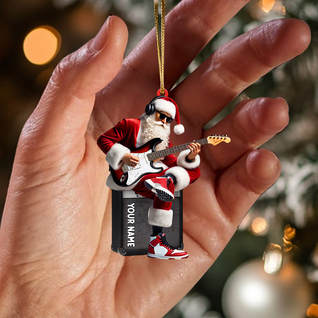 Blisscorners Santa Street Musician Home Decor Christmas Ornament, Personalized Ornament2D Flat LM2211