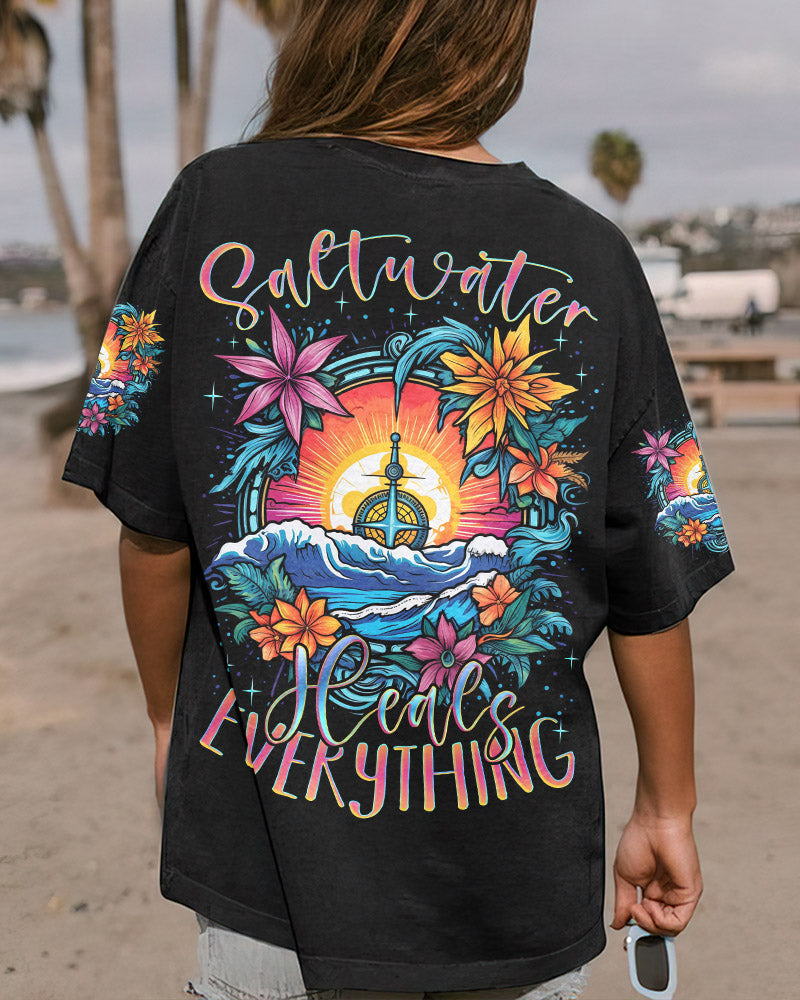 BLISSCORNERS SALTWATER HEALS EVERYTHING COMPASS ALL OVER PRINT