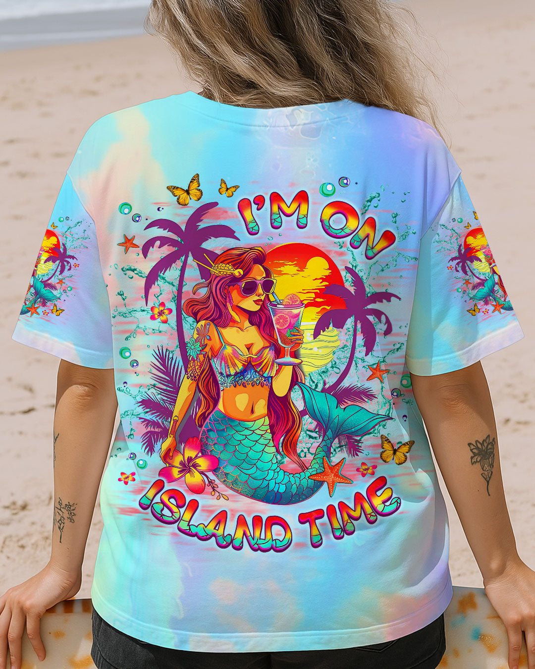 BLISSCORNERS I'M ON ISLAND TIME MERMAID ALL OVER PRINT