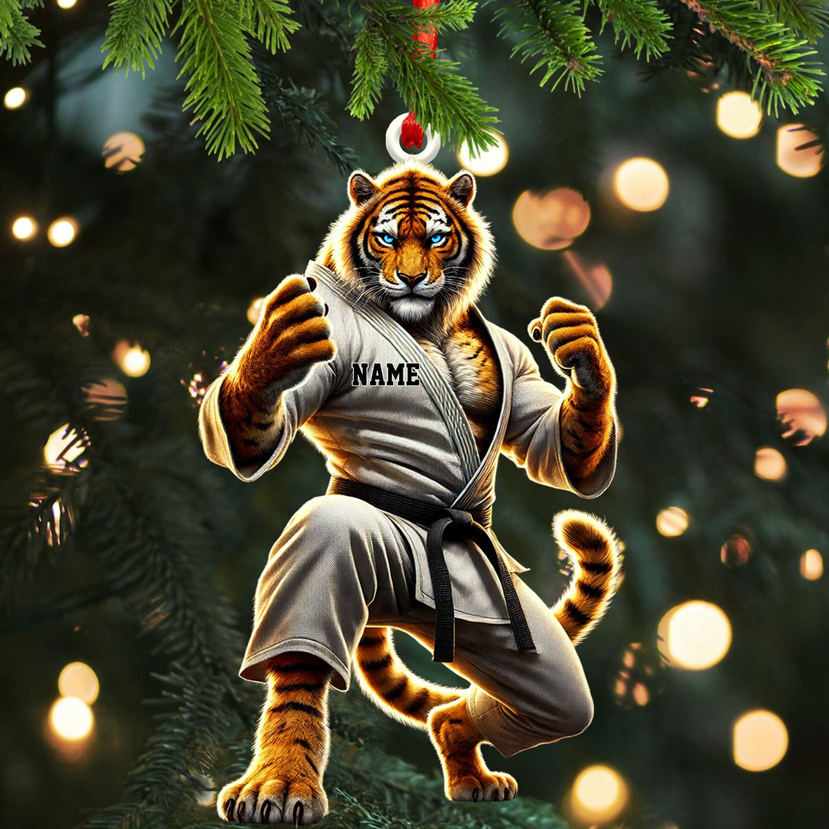 Blisscorners Tiger Karate Ornament, Personalized Ornament2D Flat LM2211