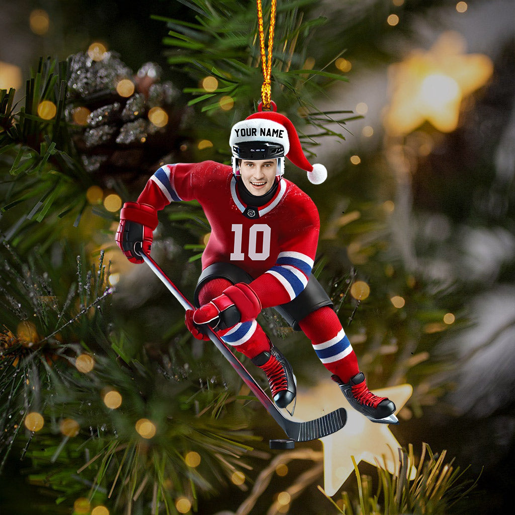 Blisscorners Hockey Christmas Home Decor Christmas Ornament, Personalized Ornament2D Flat LM2211